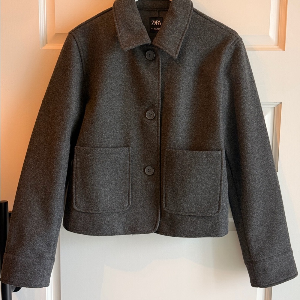 Zara Gray Wool Blend Jacket